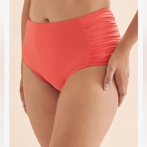 NWOT - Jantzen Solid Shirred High Waist Bikini Bottom